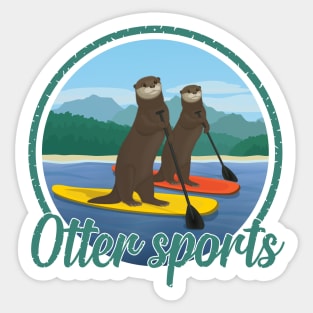 Otter sports emblem pun Sticker